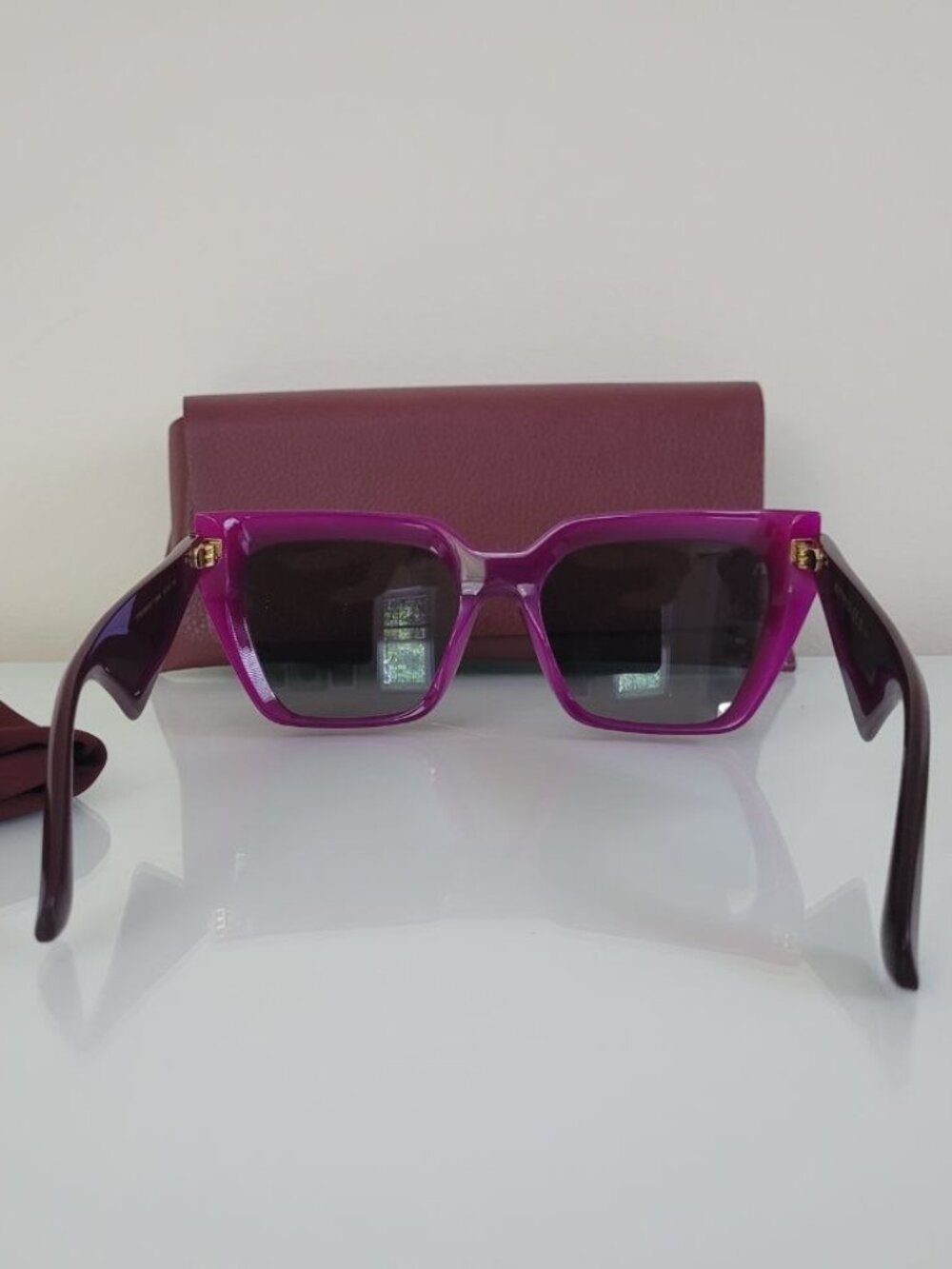 ETRO Tailoring Burgundy Oversized Sunglasses w/ Case Made in Italy - Picture 4 of 7